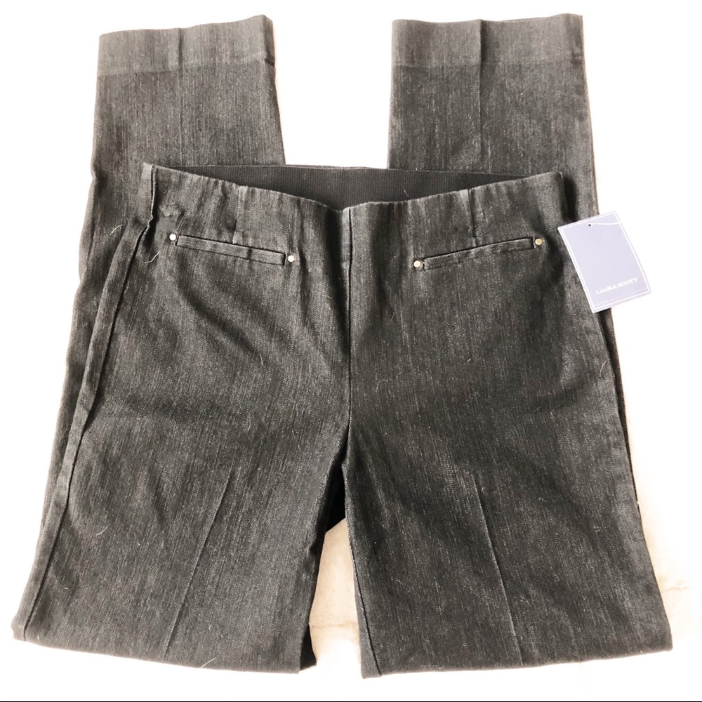 Woven Pull On Jean Trouser with Pleat - size S
